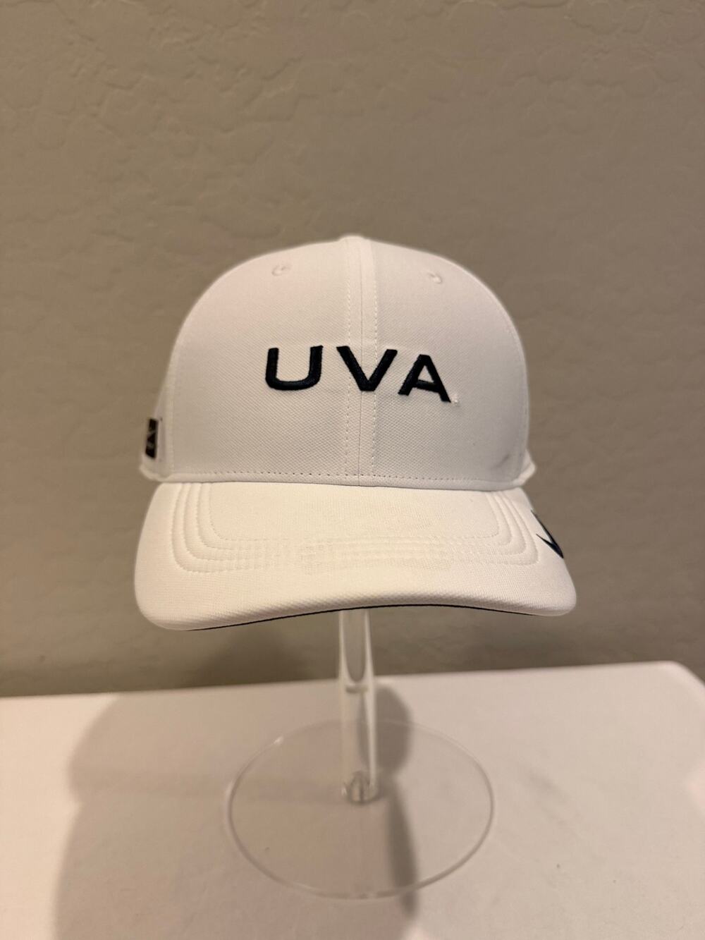 Nike UVA Cavaliers SwooshFlex Dri-FIT On-Field Hat L/XL White Virginia golf